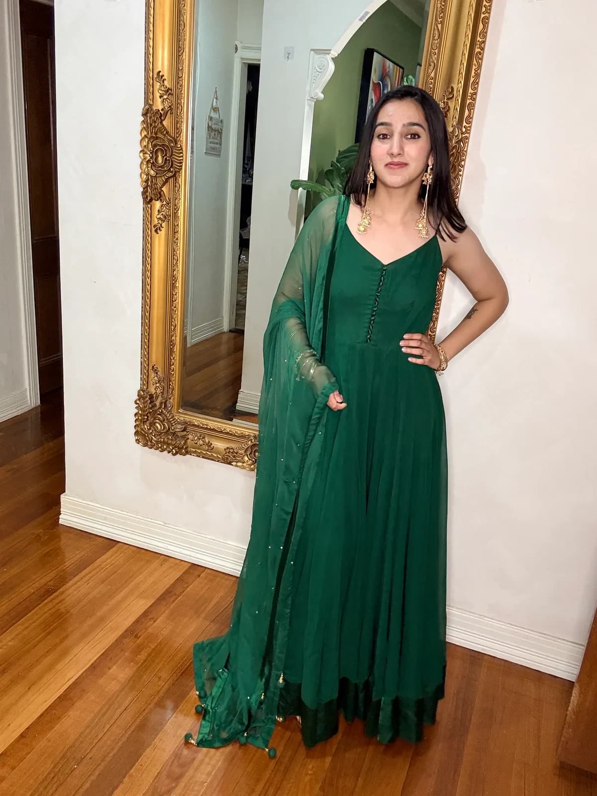 Emerald Green Anarkali — image 1