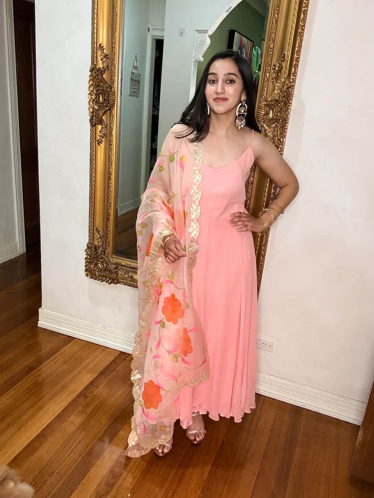 Peach Pink Anarkali — image 1