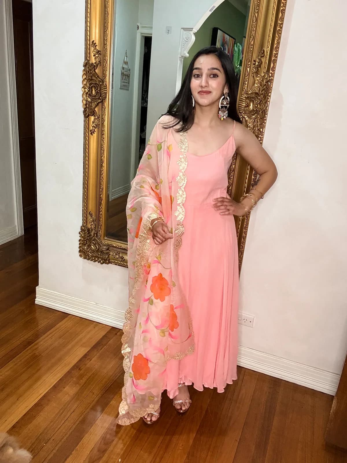 Peach Pink Anarkali — image 1